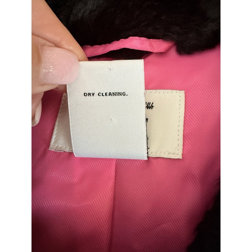 Vintage Women's Skaist Taylor Neiman Marcus Faux Fur‎ Vest Black Medium Pockets - Picture 15 of 16